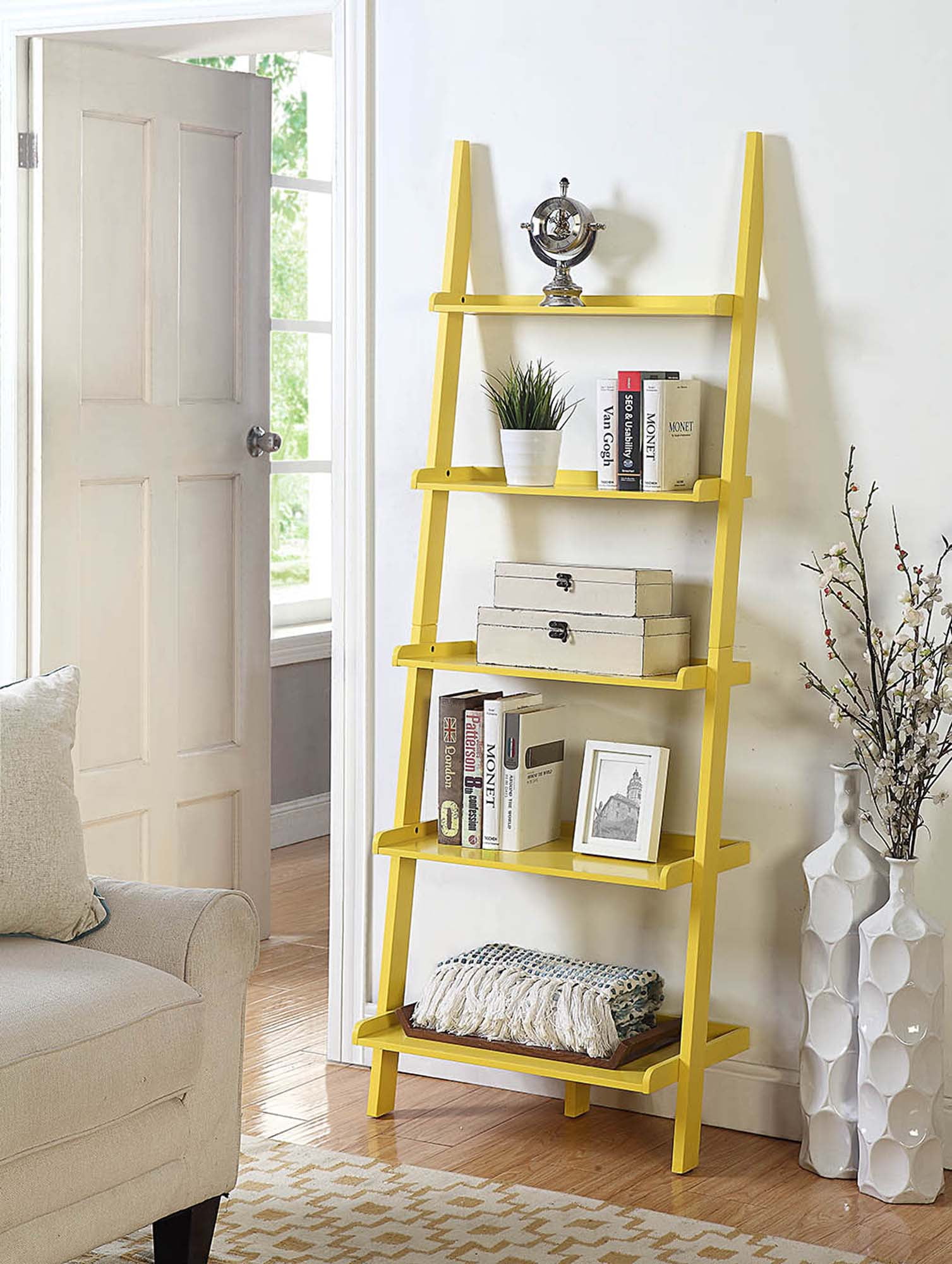 Picture of Convenience Concepts 8043391Y 25 x 15.75 x 72 in. American Heritage Bookshelf Ladder&#44; Yellow