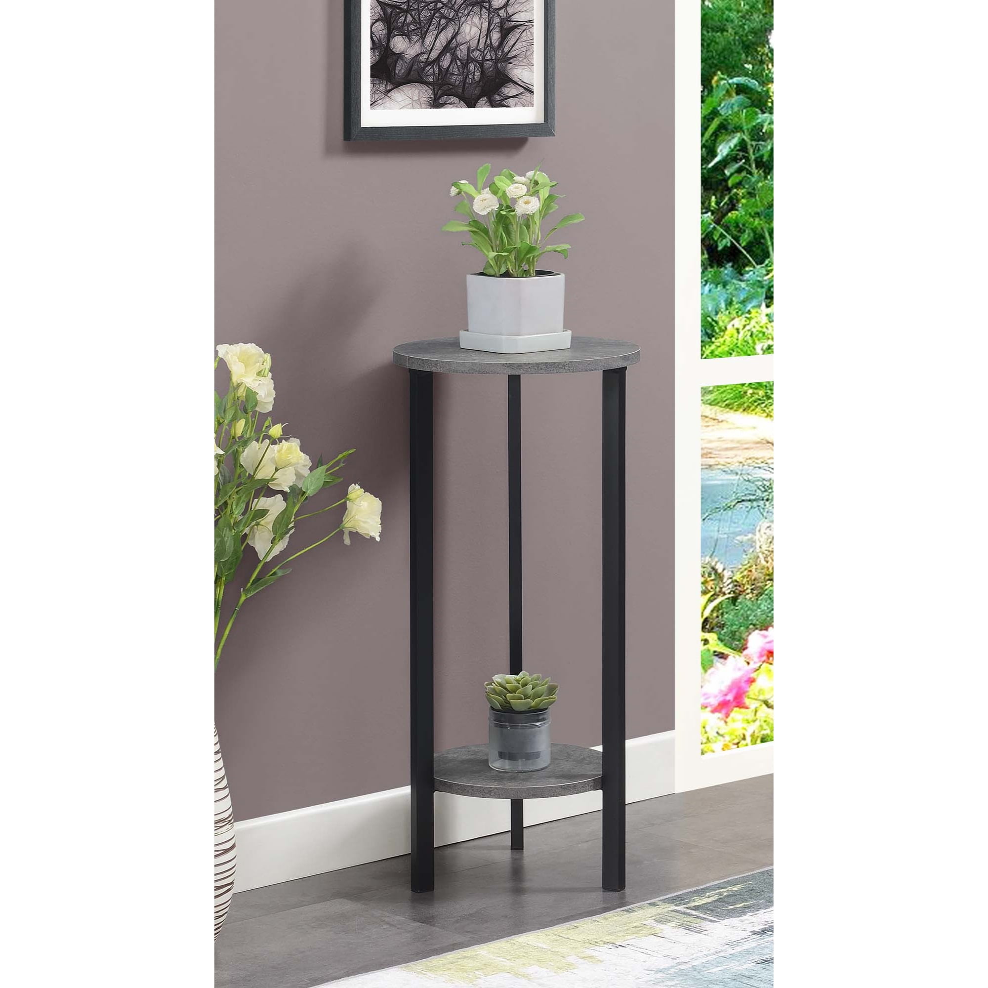 Picture of Convenience Concepts 111253CMBL 31 in. Graystone 2 Tier Plant Stand