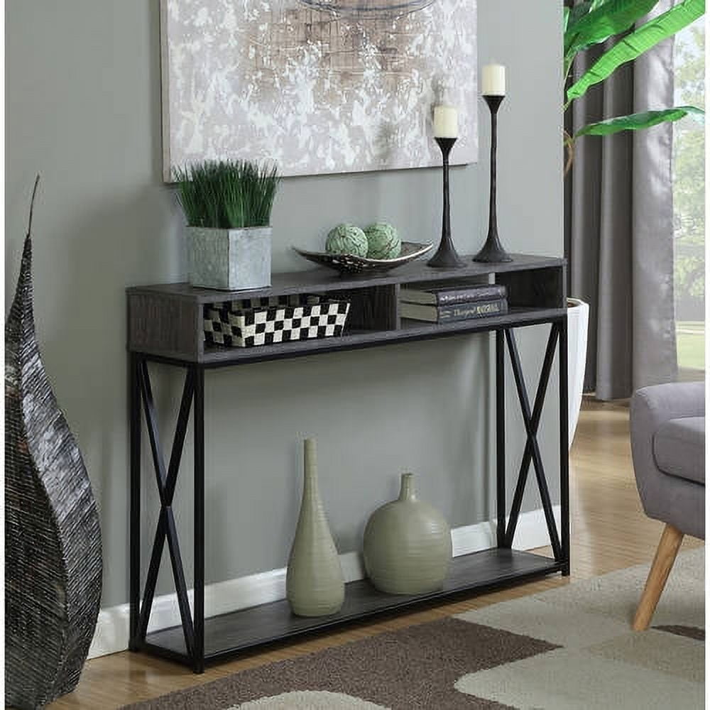 Picture of Tucson 161889WGY Deluxe 2 Tier Console Table, Gray & Black - 47.25 x 9 x 30 in.