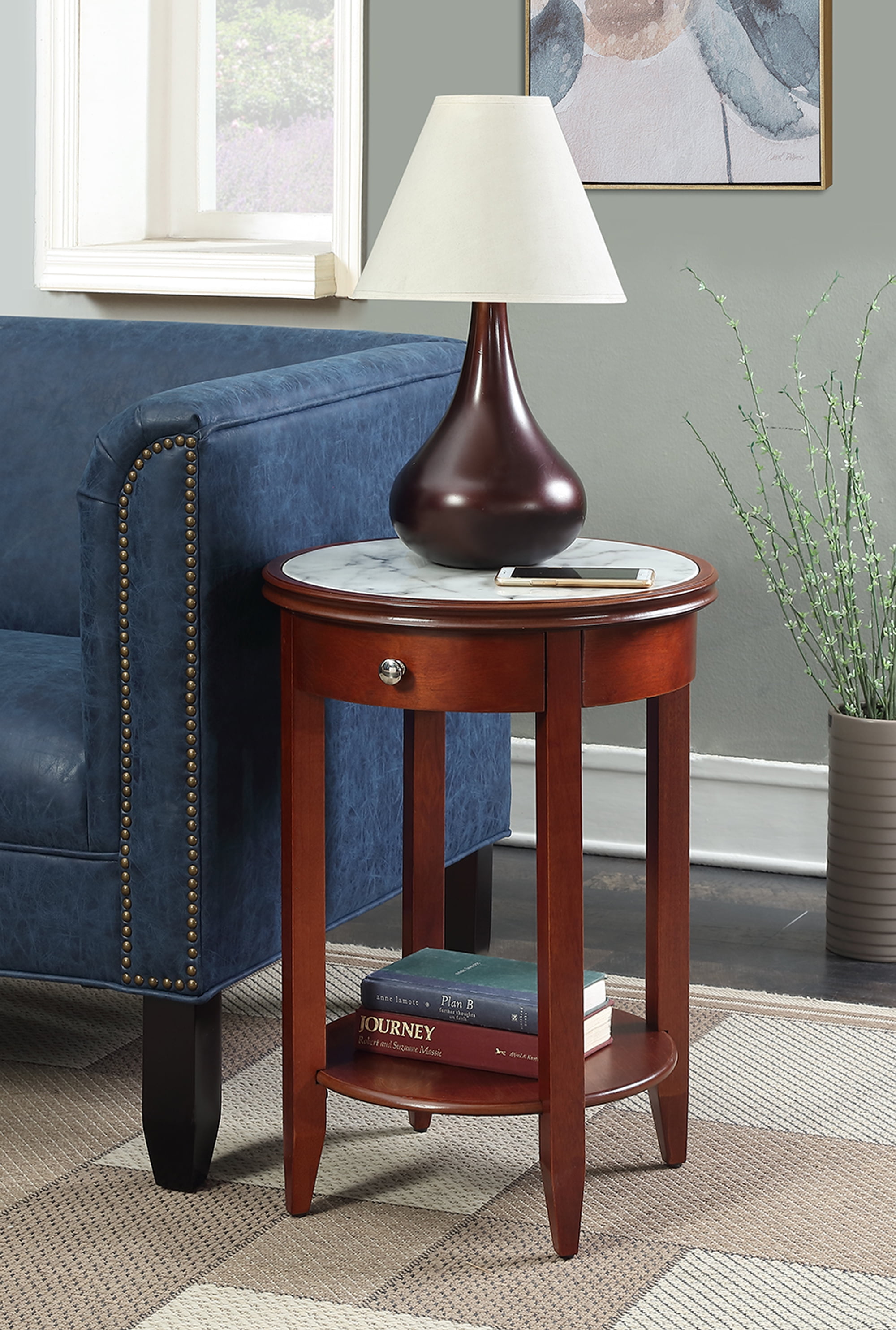 Picture of American Heritage 7103350MG Baldwin End Table with Drawer&#44; Mahogany - 18 x 18 x 24 in.