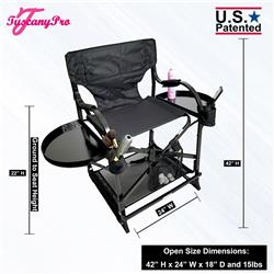 TMC-25SC Midsize Hairstylist & Makeup Chair with Storage Cart