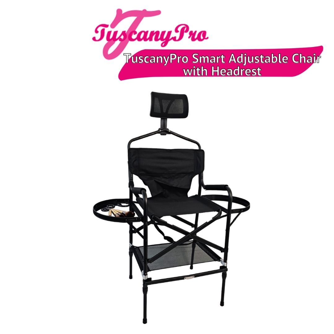 Smart-200 TuscanyPro Adjustable Makeup & Hair Chair with Headrest