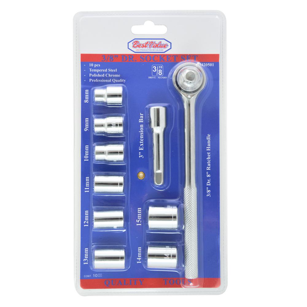 H420501 0.375 in. Drive Socket & Ratchet Set - 10 Piece