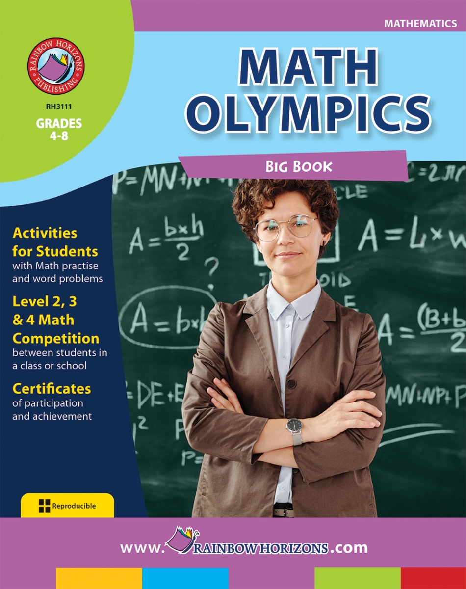 Picture of Rainbow Horizons Publishing RH3111 Math Olympics Big Book - 4-8 Grade