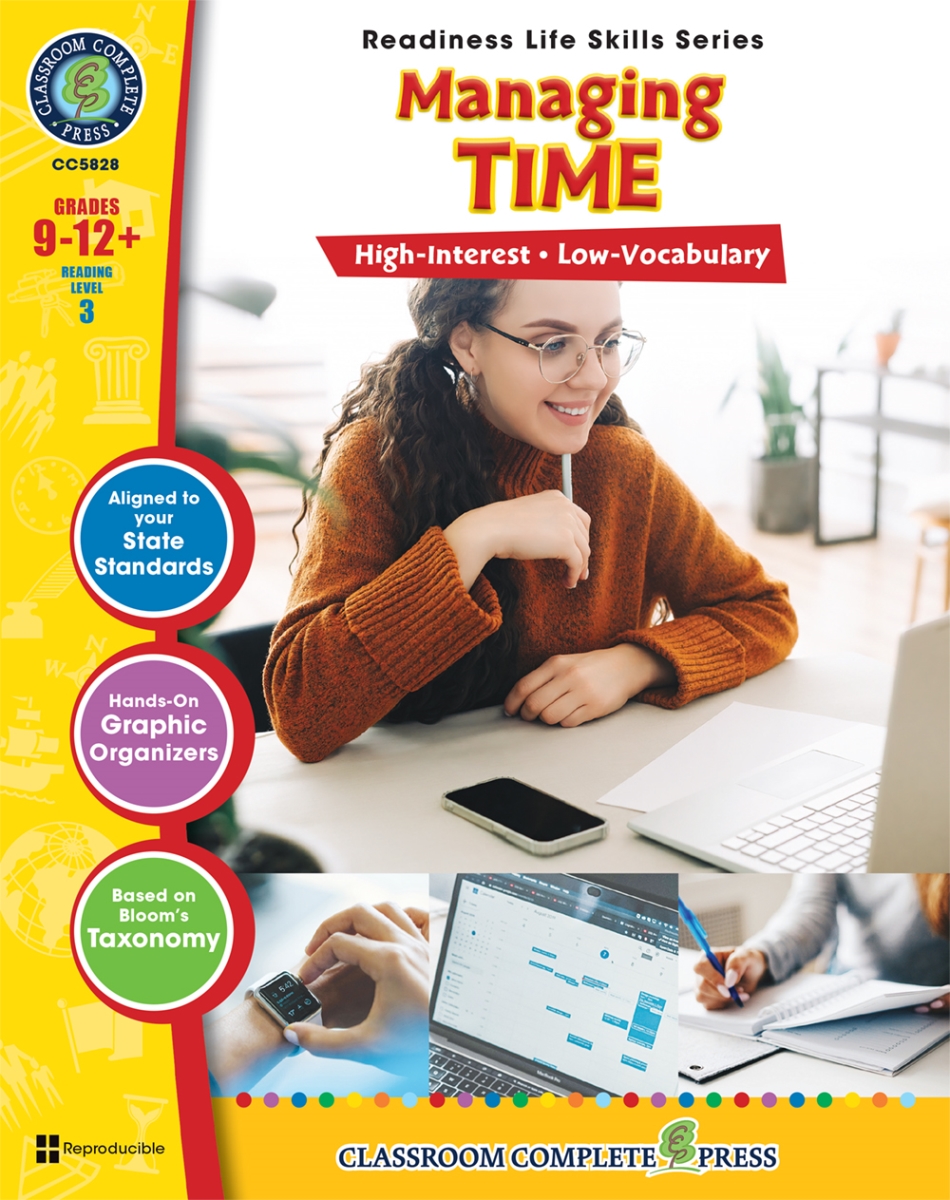 CC5828 Readiness Life Skills Managing Time Book for 9-12 Plus Grade