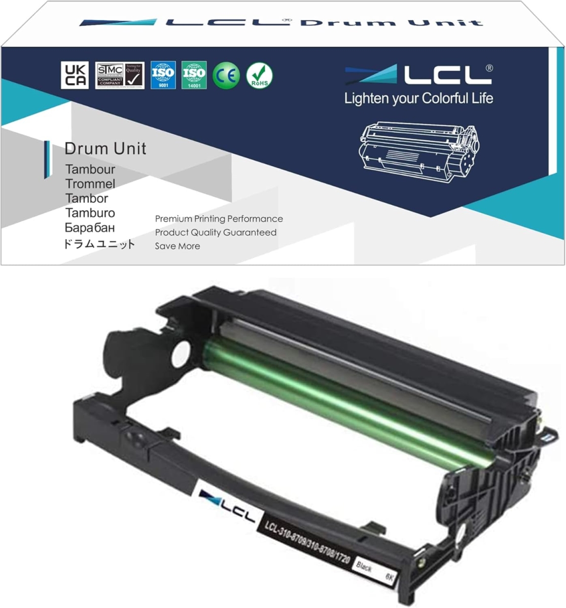 Picture of RPL Premium RPLDE1720DR Replacement Imaging Drum Unit for Dell 310-8710