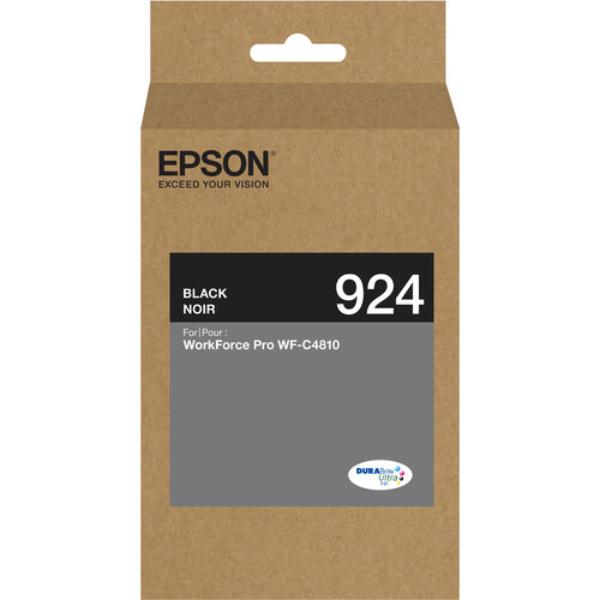 Epson EPST924120 DuraBrite Ultra T924 Standard Capacity Black Ink Cartridge for Workforce Pro WF-C4810
