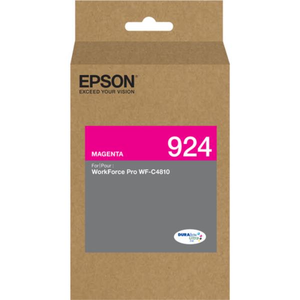 Epson EPST924320 DuraBrite Ultra T924 Standard Capacity Magenta Ink Cartridge for Workforce Pro WF-C4810