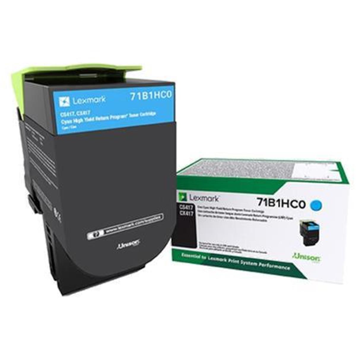 Picture of Lexmark LEX71B1HC0 CS417DN High Yield Return Program Toner Cartridge - Cyan