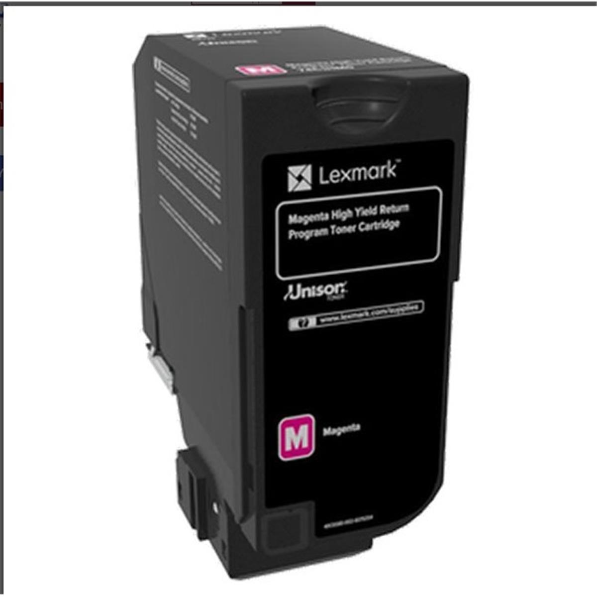 Picture of Lexmark LEX74C0HMG CS725DE GSA TAA High Yield Magenta Return Program Toner Cartridge