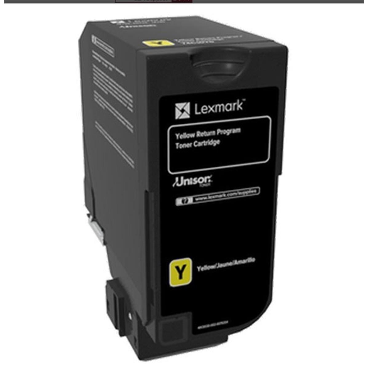 Picture of Lexmark LEX74C00YG CS720DE GSA LW TAA Yellow Return Program Toner Cartridge