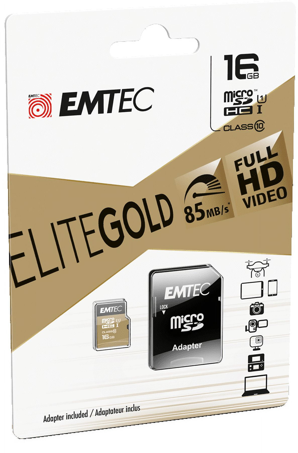 Picture of Emtec ECMSDM16GHC10GP 16GB Class10 & Mircossdhc with Adapter