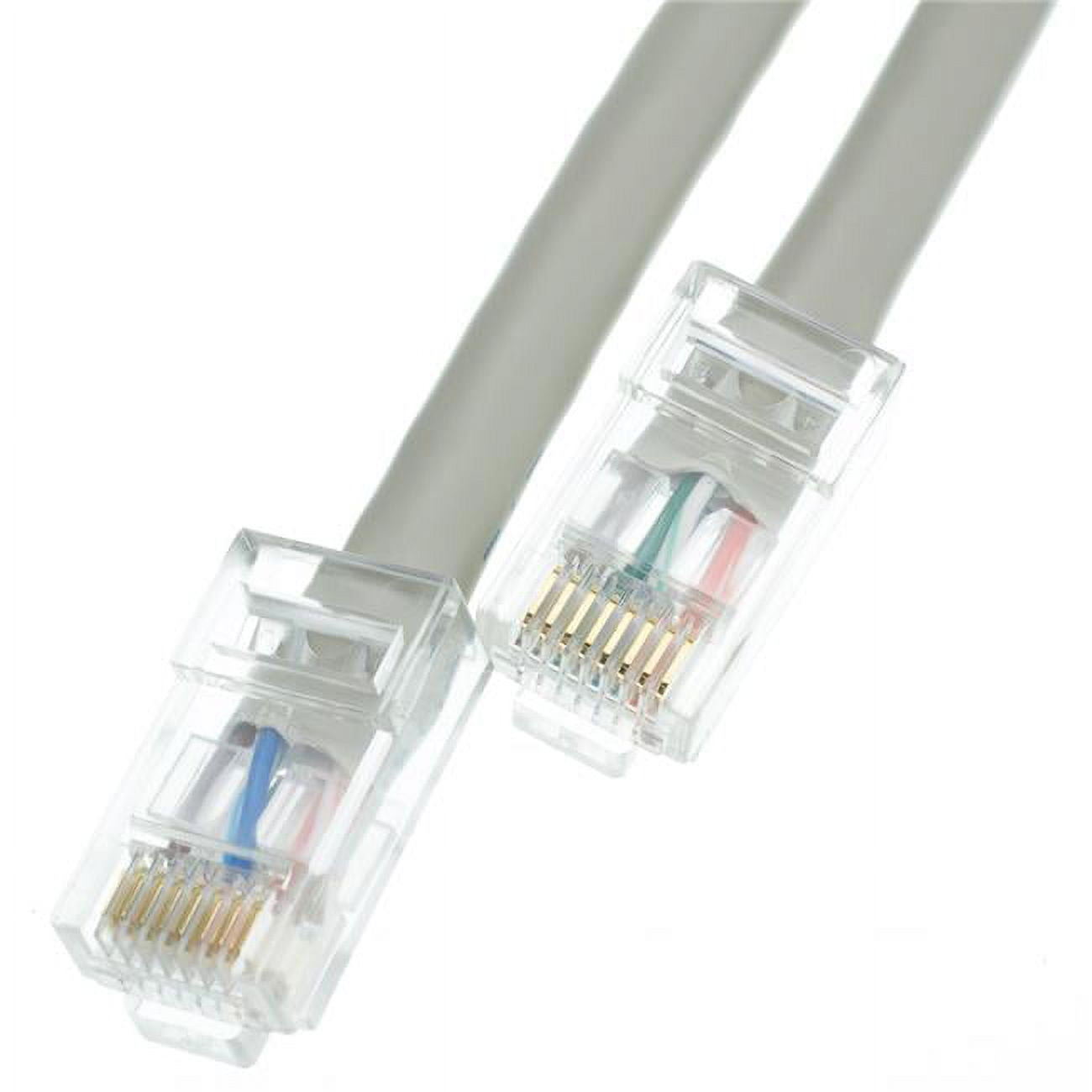 Cat5e Gray Copper Ethernet Patch Cable, Bootless, POE Compliant, 2 foot