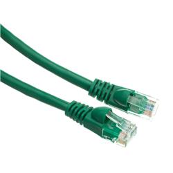 Cat5e Green Copper Ethernet Patch Cable, Snagless/Molded Boot, POE Compliant, 3 foot
