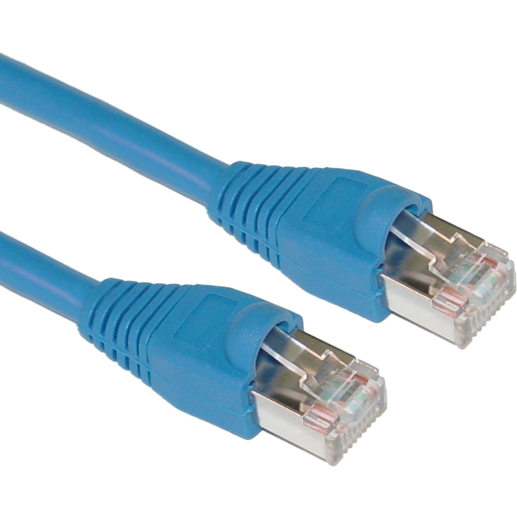 Shielded Cat5e Blue Copper Ethernet Cable, F/UTP, Snagless/Molded Boot, POE Compliant, 1 foot