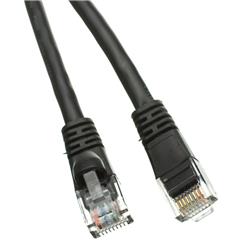 Cat5e Black Copper Ethernet Patch Cable, Snagless/Molded Boot, POE Compliant, 6 foot