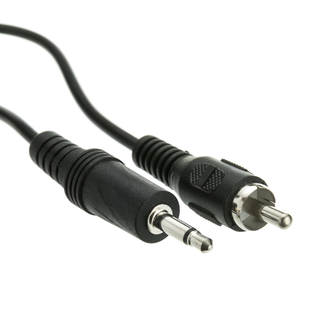 Picture of Cable Wholesale 10A1-07106 3.5 mm Black Mono Male to RCA Male Cable - 6 ft.