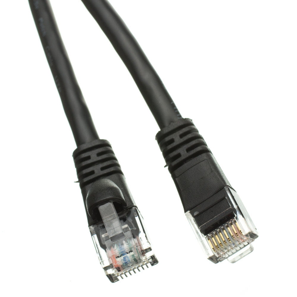 10X6-02205 Cat5e Black Ethernet Patch Cable, Snagless & Molded Boot - 5 ft.