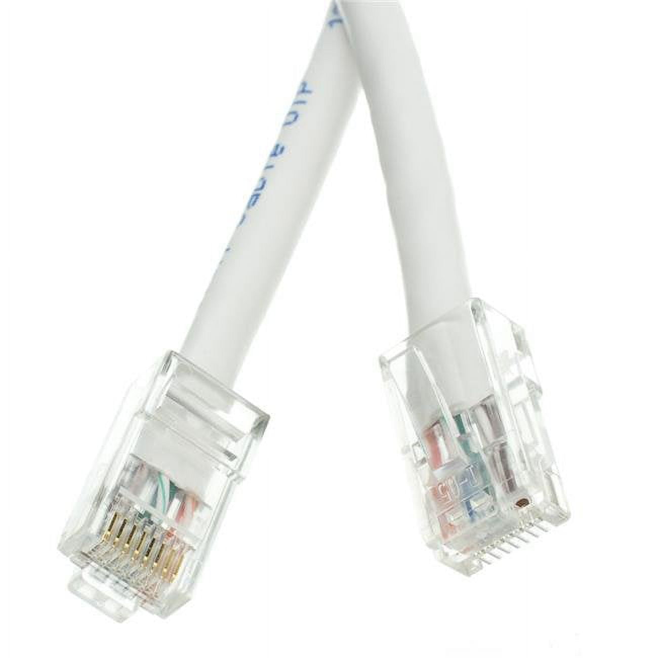 Cat5e White Copper Ethernet Patch Cable, Bootless, POE Compliant, 1 foot