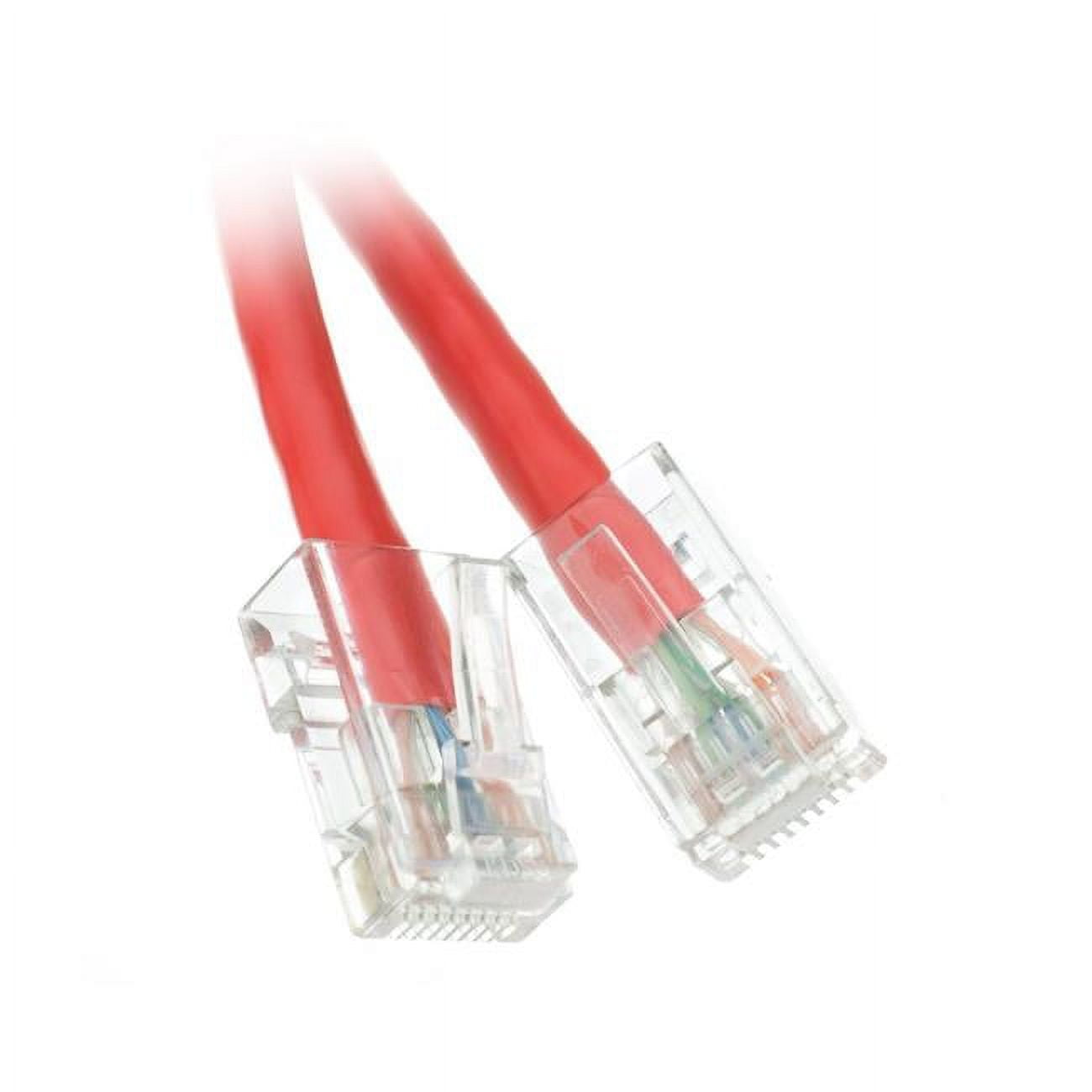 Cat6 Red Copper Ethernet Patch Cable, Bootless, POE Compliant, 1 foot