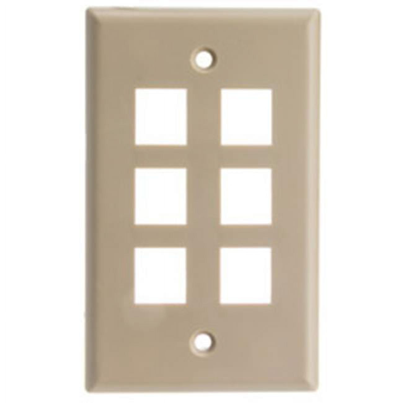 Picture of Cable Wholesale 302-4D-W 4 Keystone Jack Decora Wall Plate Insert - White