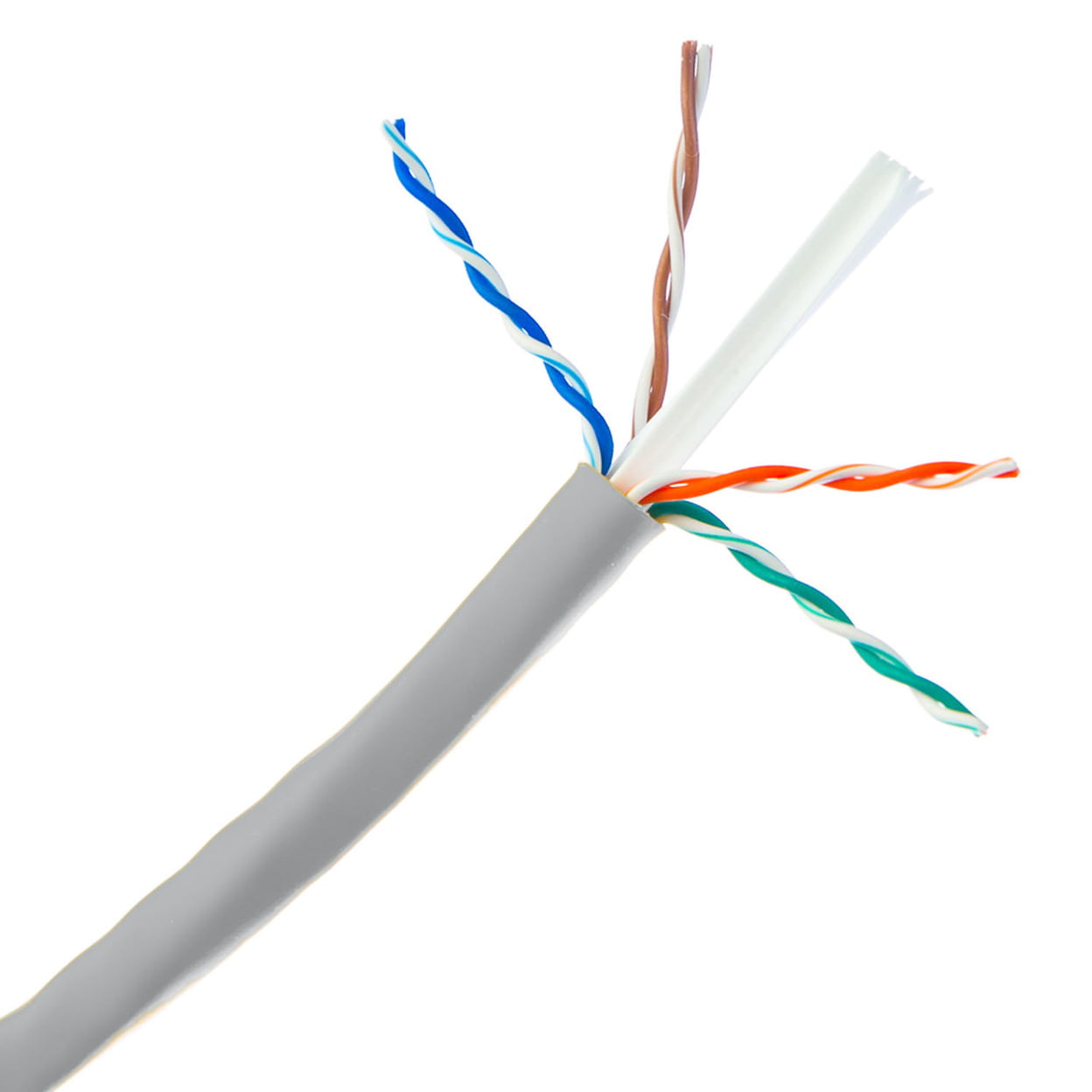 Cat6a Gray Copper Ethernet Cable,10 Gigabit Solid,UTP,POE Compliant,500Mhz,23 AWG,Spool,1000ft