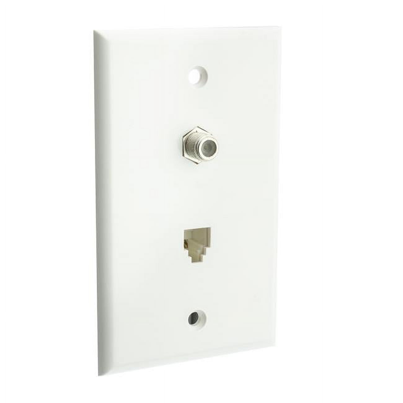 Picture of Cable Wholesale 301-3K-W 3 Port Single Gang Keystone Wall Plate - White