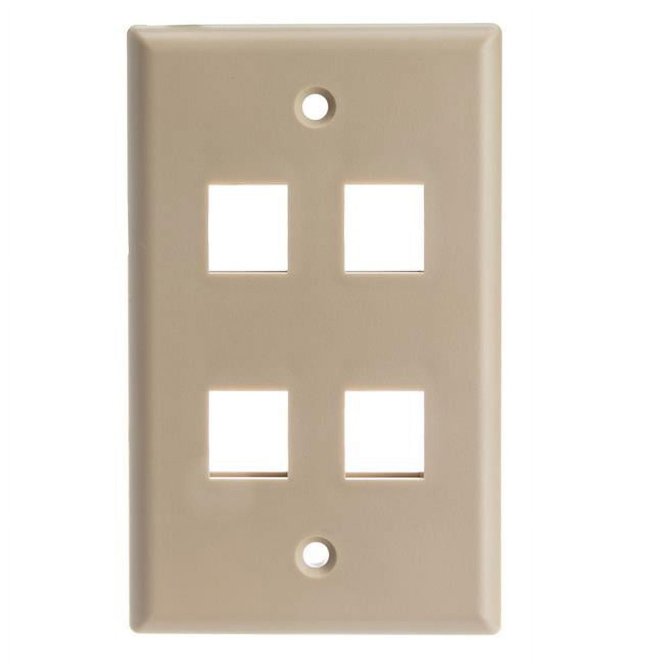 Picture of Cable Wholesale 302-3D-W 3 Hole for Keystone Jack & Decora Wall Plate Insert - White