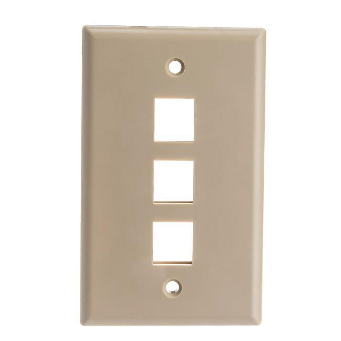 Picture of Cable Wholesale 302-2D-W 3 Hole for Keystone Jack Decora Wall Plate Insert - White