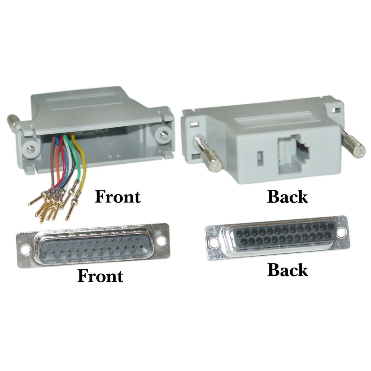 31D3-37200 Modular Adapter DB25 Male to RJ45, Gray