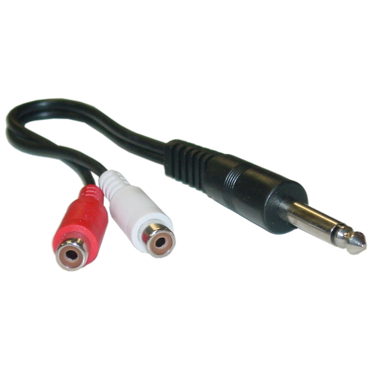 025 in Mono Phono to Dual RCA Adapter with 025 Mono Male to Dual RCA Female 6 in