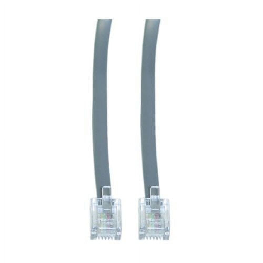 7 ft. 6P & 4C Telephone Cord Data - RJ11 Silver Satin Straight