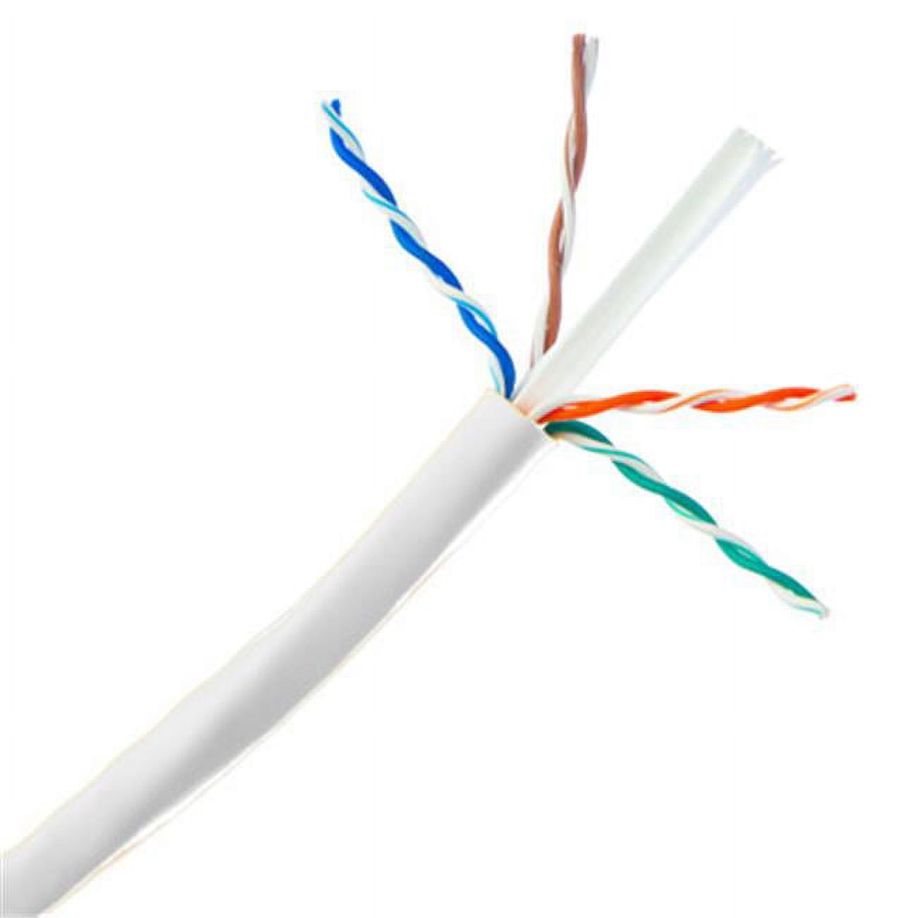 CableWholesale 14X6-091NH 1000 ft. Plenum Bulk Cat6a White Ethernet Unshielded Twisted Pair Cable - 500 MHz & 23 AWG -  Cable Wholesale