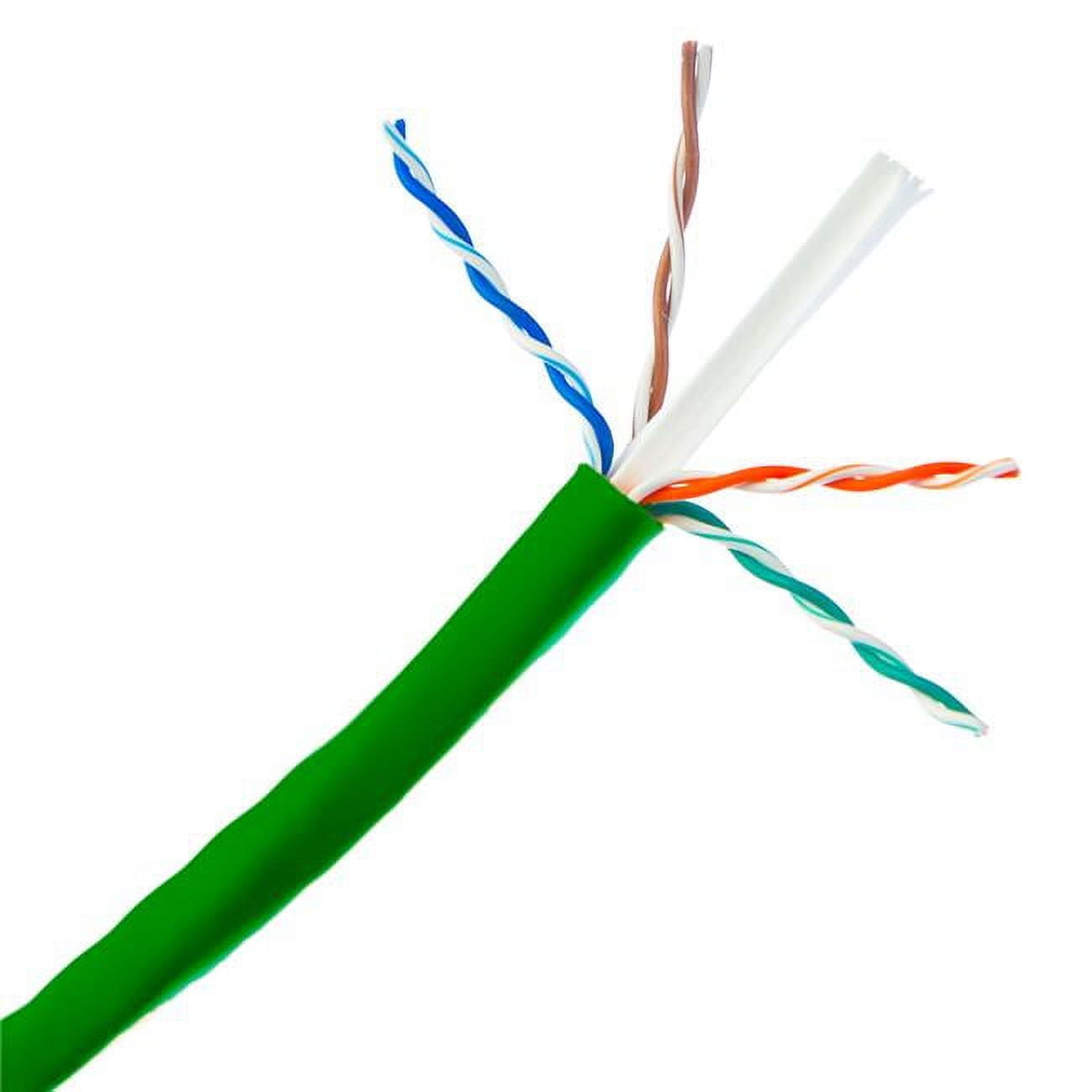 Bulk Cat6a Green Ethernet Cable with 10 Gig Solid, UTP, 500Mhz, 23 AWG Spool - 1000 ft.