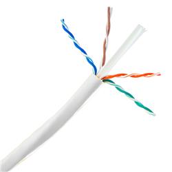 Bulk Cat6a White Ethernet Cable with 10 Gig Solid, UTP, 500Mhz, 23 AWG, Spool, 1000 ft.