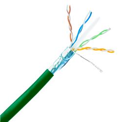 13X6-551NH Bulk Shielded Cat6a Green Ethernet Cable with 10 Gig Solid, 500 Mhz, 23 AWG Spool, 1000 ft.