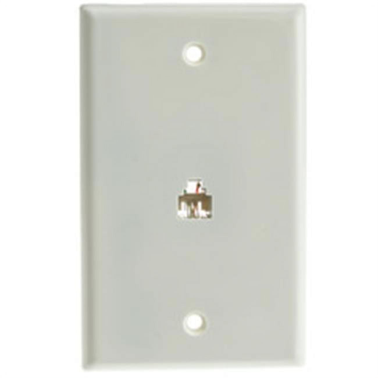 2 Line Telephone RJ11 4 Conductor Wall Plate, White