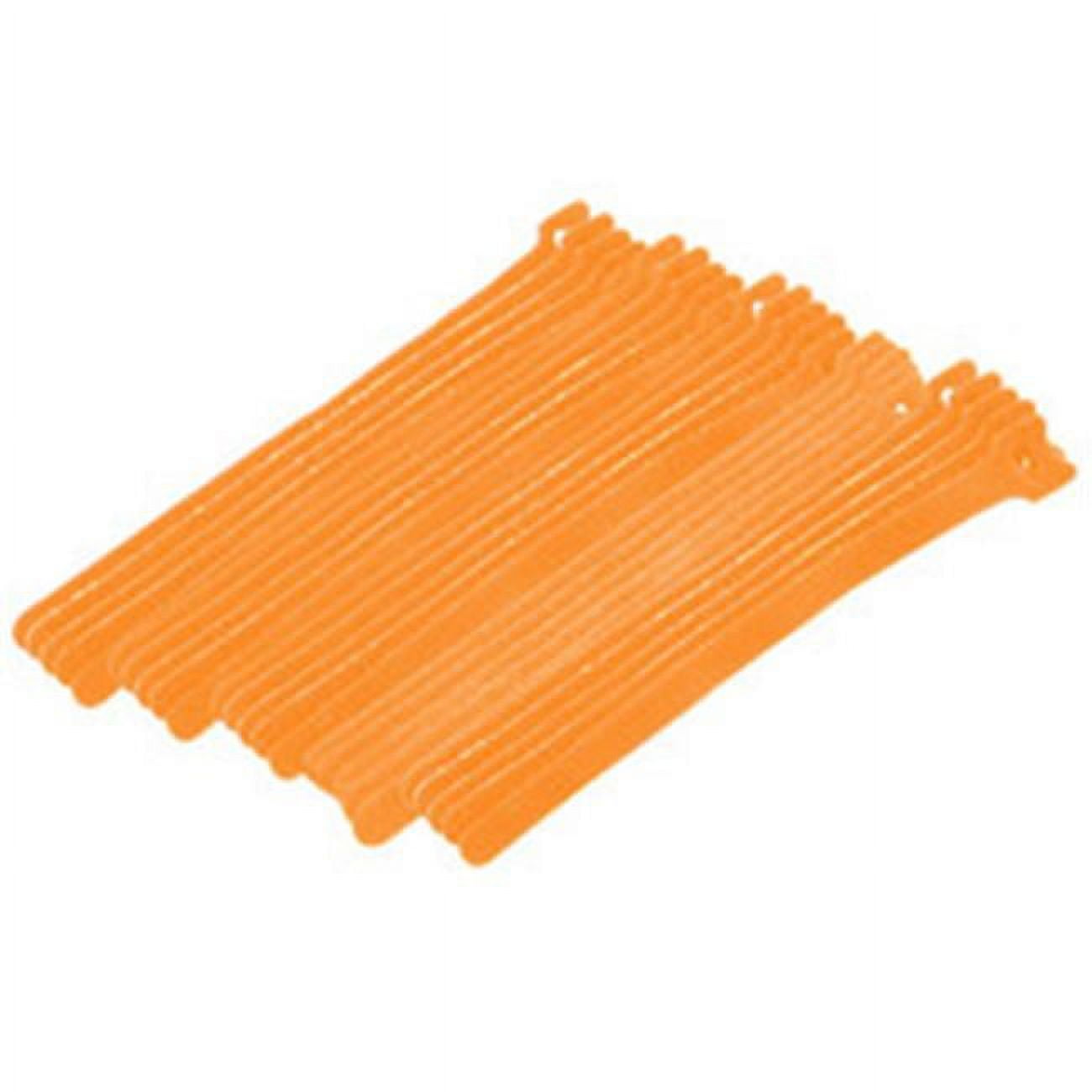 Picture of CableWholesale 30CT-03180 0.50 x 8 in. Orange Hook & Loop Cable Strap with Eye - Pack of 25