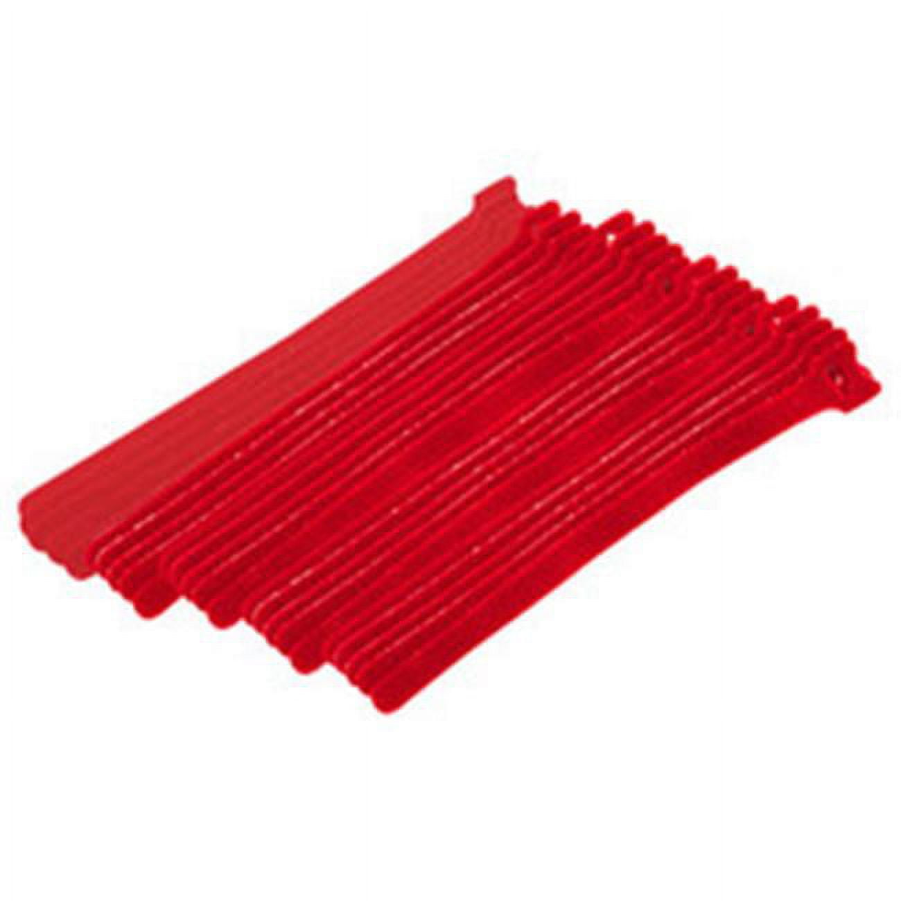 Picture of CableWholesale 30CT-07180 0.50 x 8 in. Red Hook & Loop Cable Strap with Eye - Pack of 25