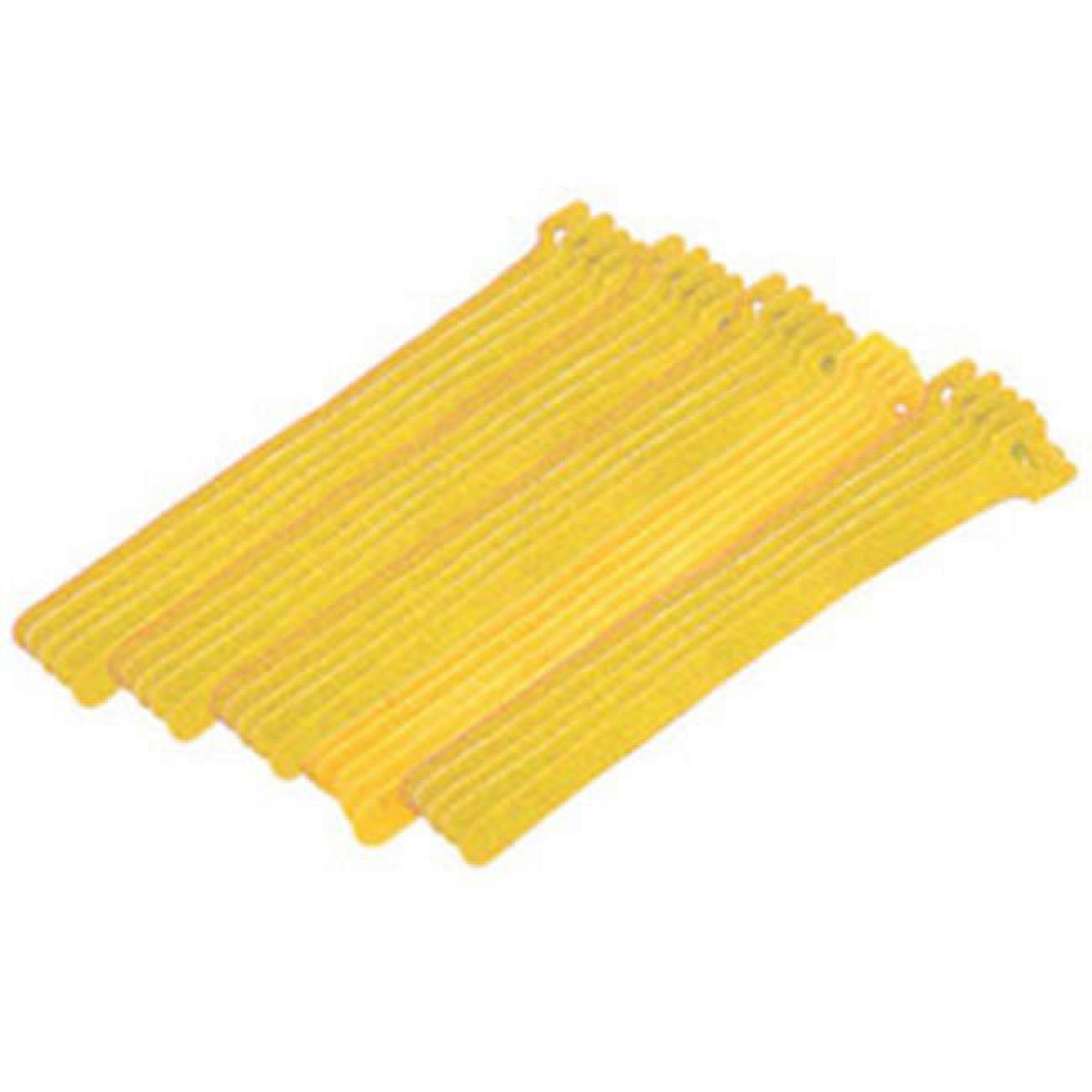 Picture of CableWholesale 30CT-08180 0.50 x 8 in. Yellow Hook and Loop Cable Strap with Eye - Pack of 25