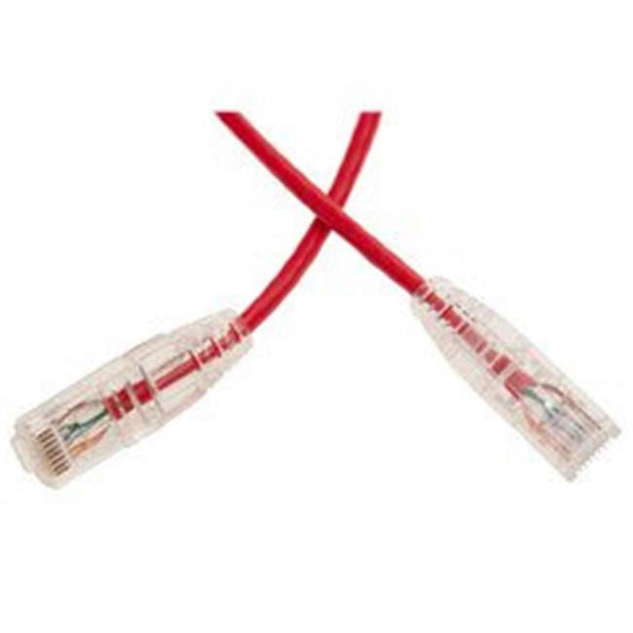 CableWholesale 13X6-67115 15 ft. Cat6a Red Slim Ethernet Patch Cable, Snagless & Molded Boot