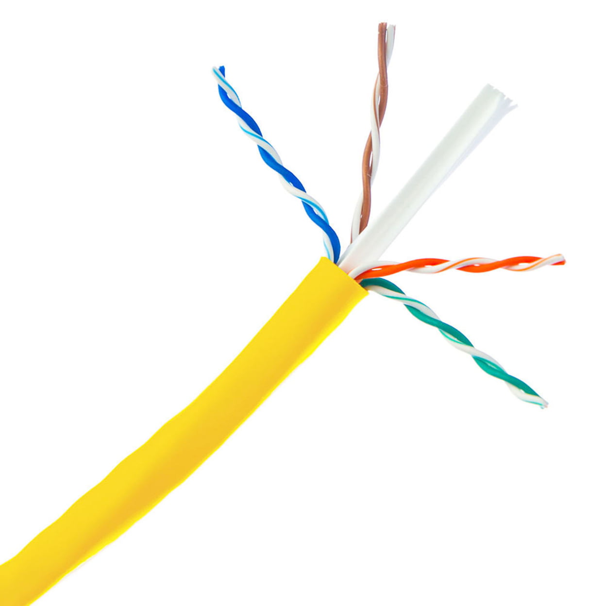 CableWholesale 14X6-081NH Plenum Cat6a Ethernet Cable, Solid, CMP, UTP, 500 MHz, 23 AWG, Spool, Yellow - 1000 ft -  Cable Wholesale