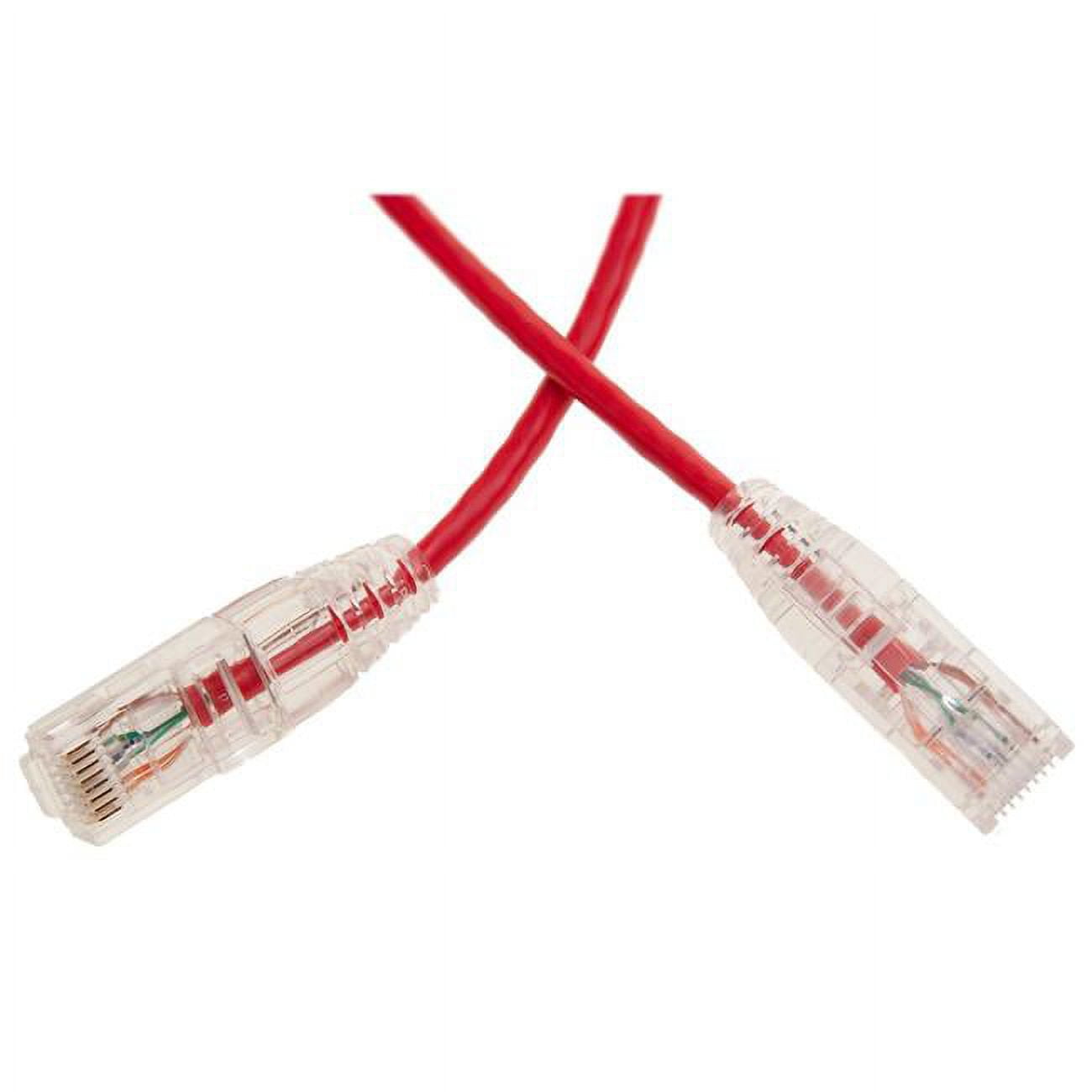 CableWholesale 13X6-67103 Cat6a Slim Ethernet Patch Cable, Snagless & Molded Boot, Red - 3 ft.