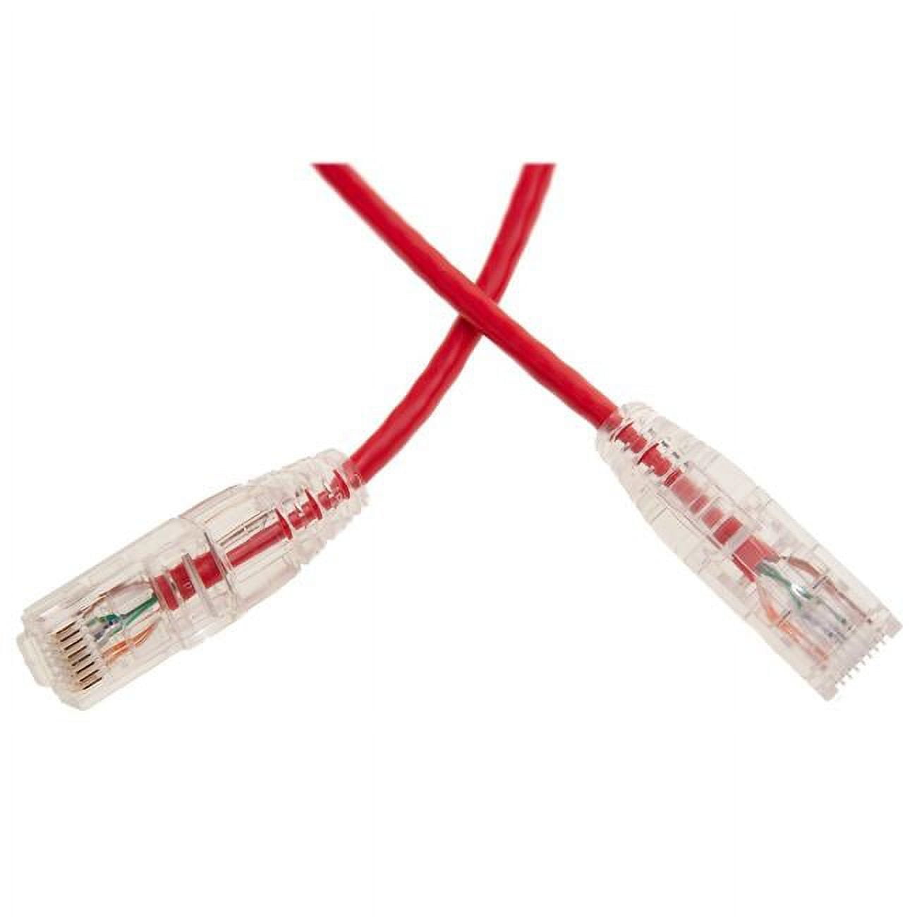 CableWholesale 13X6-67105 Cat6a Slim Ethernet Patch Cable, Snagless & Molded Boot, Red - 5 ft.