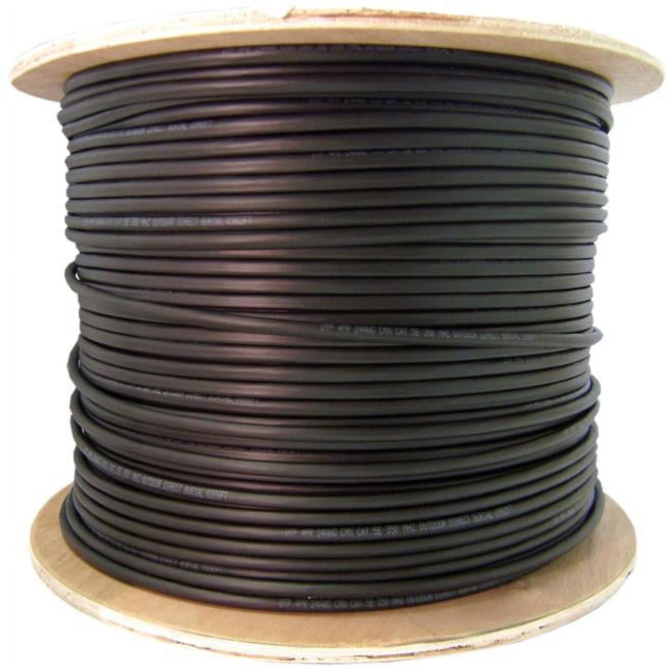 6 Fiber Indoor & Outdoor Fiber Optic Cable, Multimode 50 by 125 OM4, Plenum Rated, Spool, Black - 1000 ft.