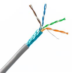 CableWholesale 11X8-521NH Plenum Cat6 Bulk Cable, Solid, Shielded, CMP, 23 AWG, Spool, Gray - 1000 ft.