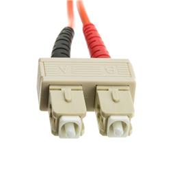SC/UPC OM2 Duplex 2.0mm Fiber Optic Patch Cord, OFNR, Multimode 50/125, Orange Jacket, Beige