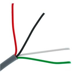 1000 ft. 22AWG 4 Conductor Security & Alarm Wire, Gray - Stranded - CM & Inwall rated - Pullbox