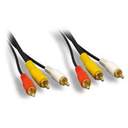 Picture of Cablewholesale 10R1-03112G 12 ft. 3 RCA Male Audio & Video Cable with Gold Plated Connectors&#44; Black