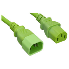 Cablewholesale 10W2-02203GN 3 ft. C13 To C14, 14 Awg 15 Amp Computer & Monitor Power Extension Cord, Green